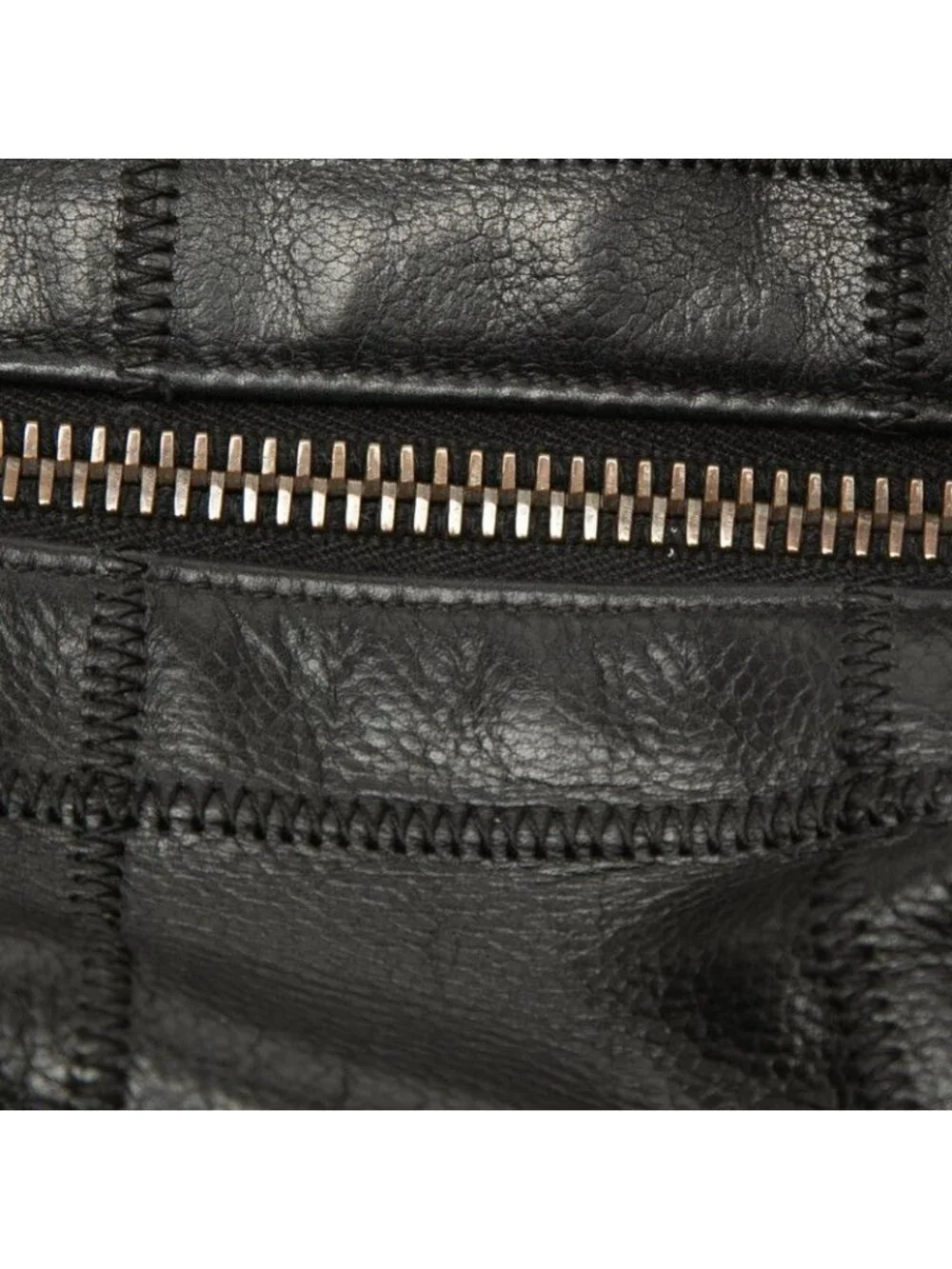 Chanel Chocolate Bar Shoulder Bag Logo Black Caviar Leather